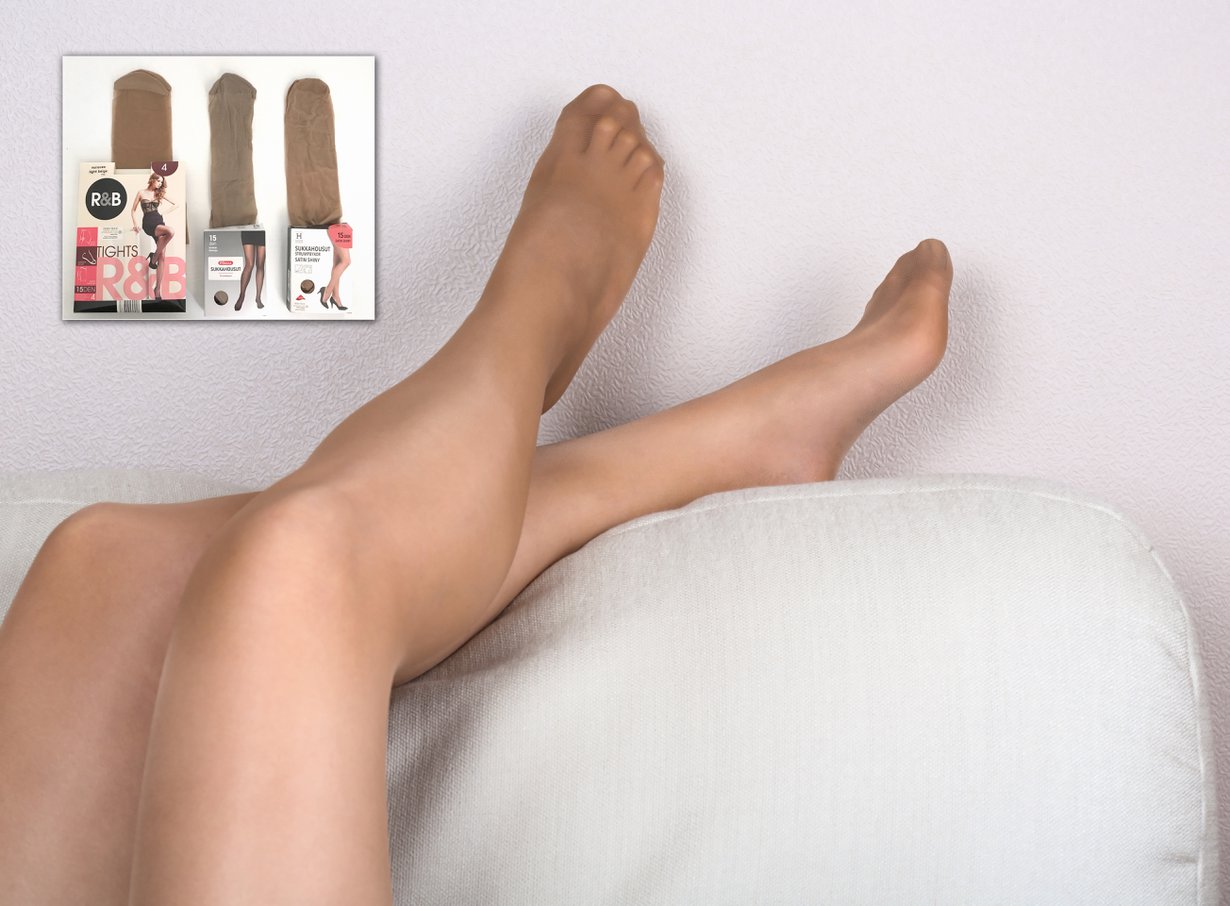 Testasimme S- ja K-ryhmän sekä Lidlin sukkahousut. Kuvat: Annakaisa Vääräniemi ja Shutterstock