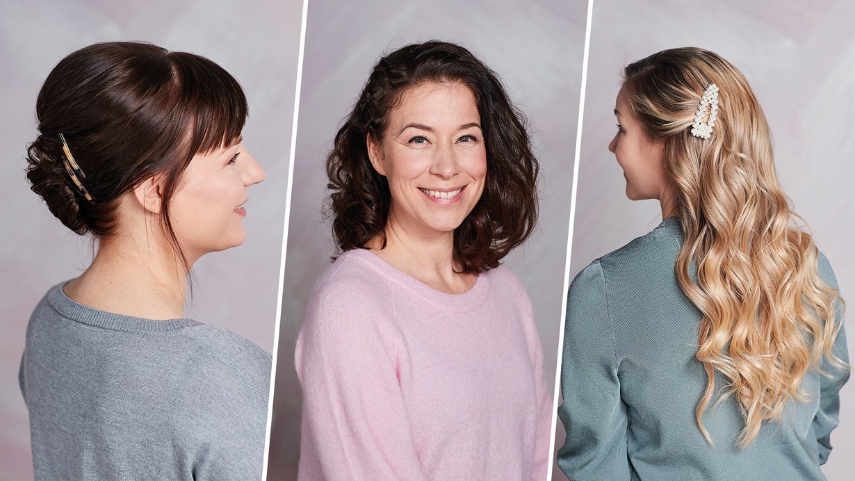 Wella Deluxe -päivässä loihdittiin kolmelle stailattavalle tyylikkäät kampaukset