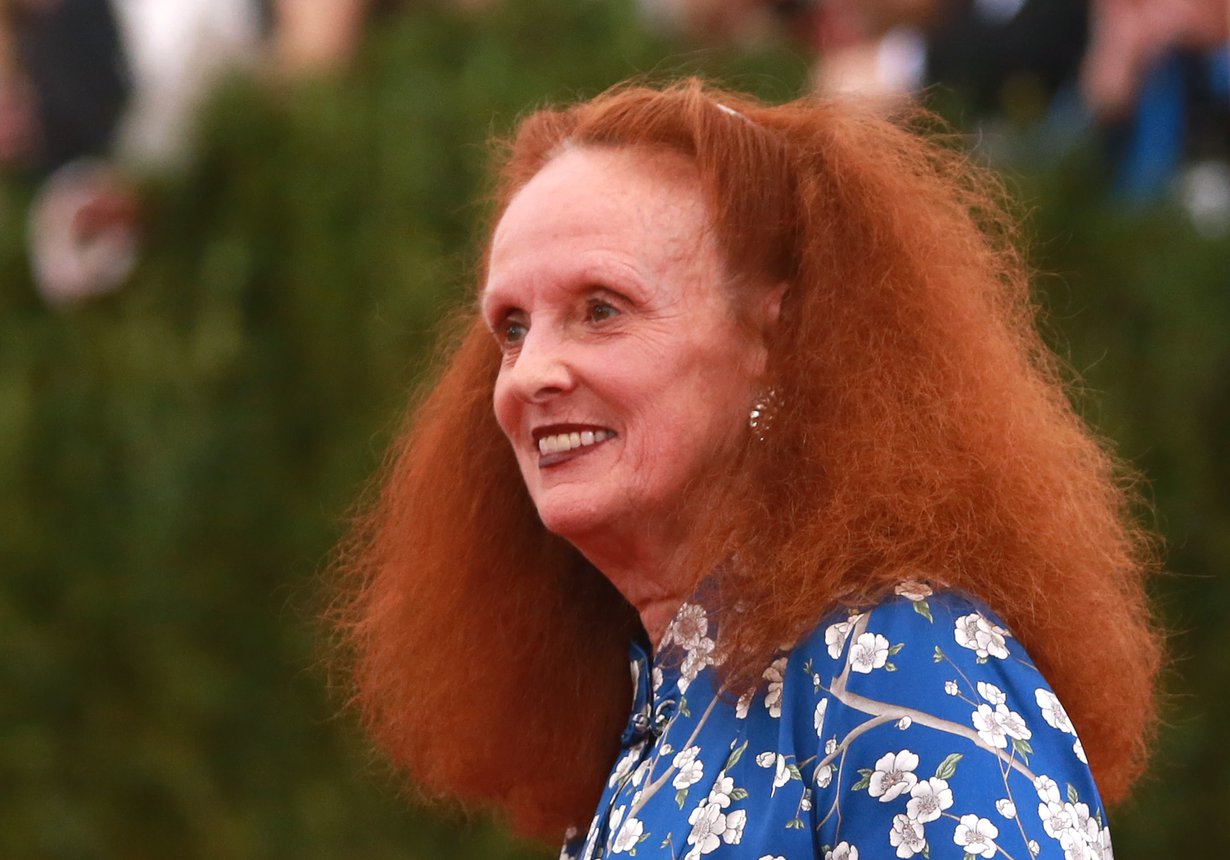 Grace Coddington teki pitkän uran Vogue-muotilehdessä. Hän jäi eläkkeelle vuonna 2016. Kuva: Reuters