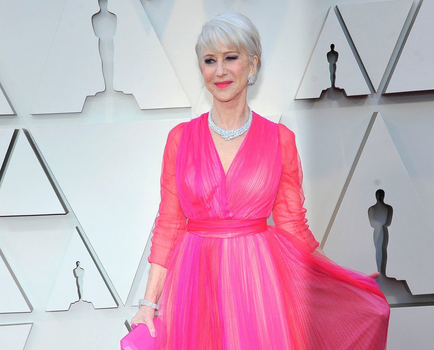 Näyttelijä Helen Mirren hurmasi pinkissä. Kuvat: Reuters