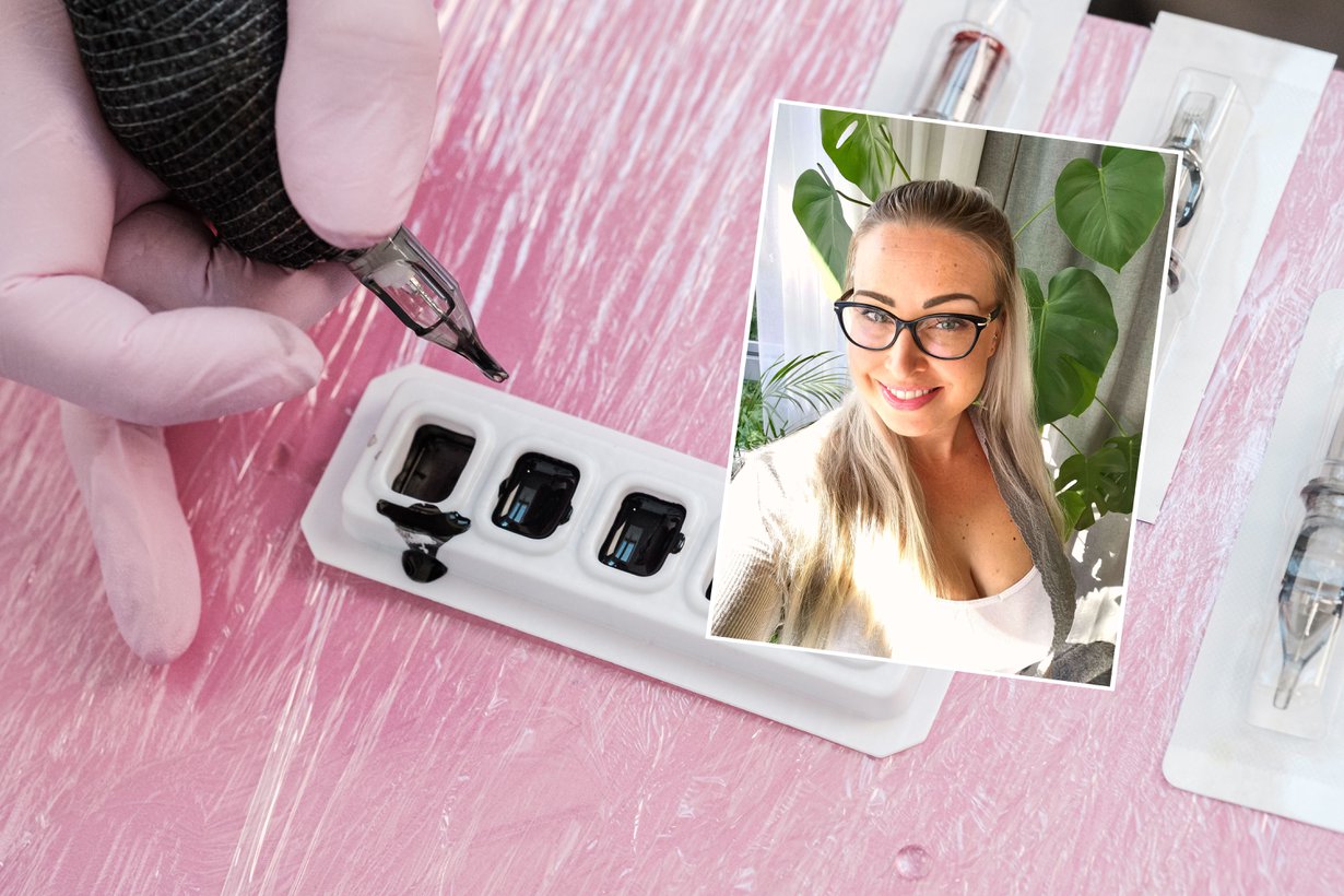Riikka tekee myös tavallisia peitetatuointeja, joissa hän käyttää värillisiä musteita. Huomaamattomien tatuointien kysyntä on kuitenkin lisääntynyt.