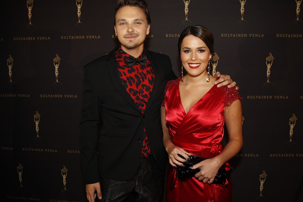 Roope Salminen ja Sara Sieppi vierailivat Kultainen Venla -gaalassa tammikuussa. Kuva: Tuomas Selänne / Sanoma-arkisto