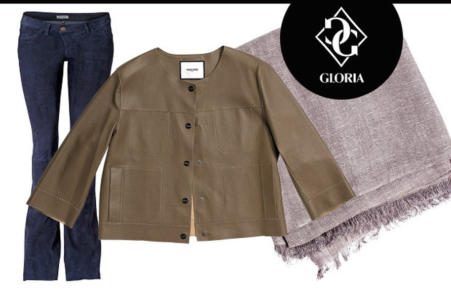 1. Hunkydoryn mokkanahkaiset bootcut-housut, 799 e 2. Harmaa harsomaisen ohut puuvillahuivi, 79 e, Balmuir. 3. Max&Moi nahkajakku, 765 e, La Matta.