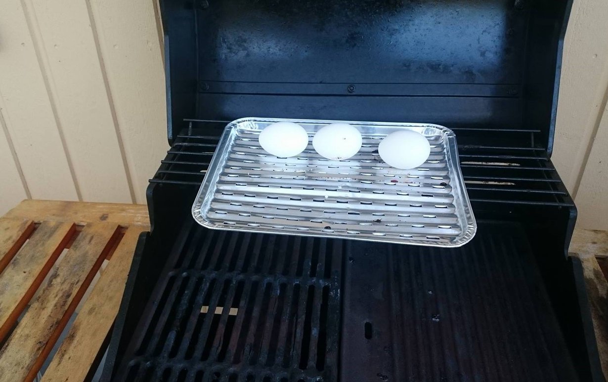 Kananmunat saa laittaa grilliin sellaisenaan.