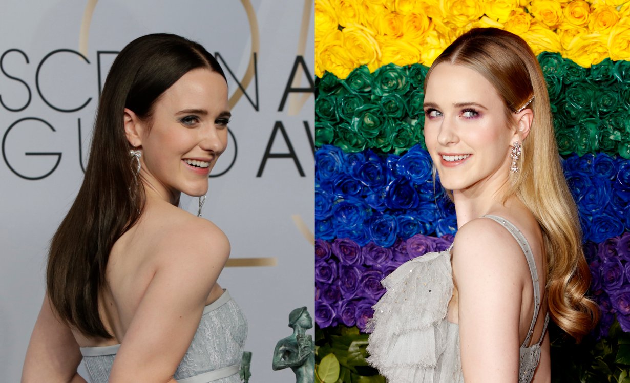 Esimerkiksi näyttelijä Rachel Brosnahan on tänä vuonna vaihtanut tummat kutrinsa vaaleisiin.