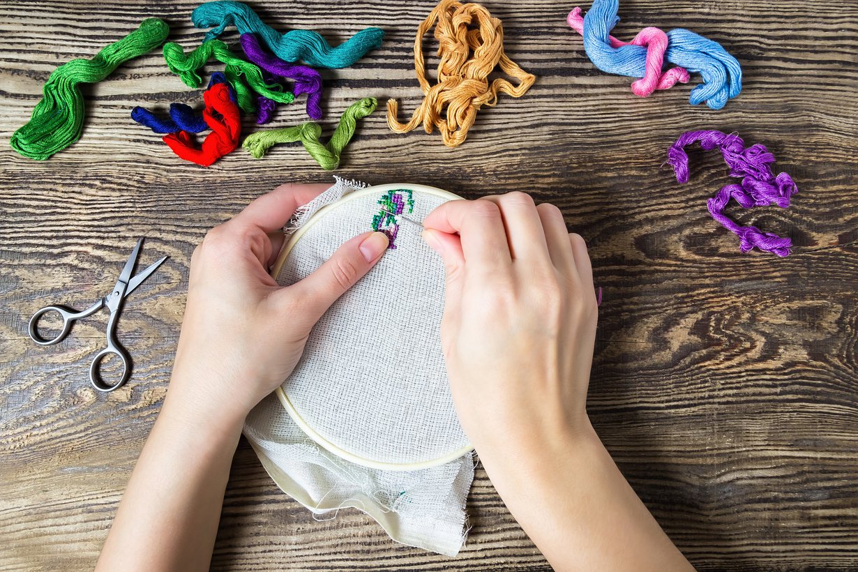 Kukkakirjailu ja jotain nasevaa tähän. Kuva: iStock / Irina Vodneva