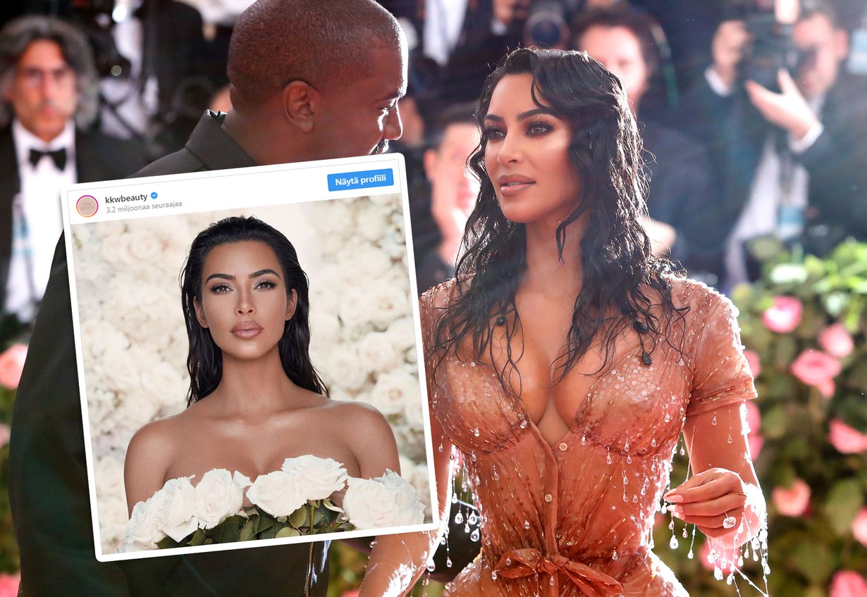 Tämän vuoden Met-gaalassa Kim Kardashian Westin kasvoilla nähtiin glitterillä somistettu smoky eye. Hänen häätyylinsä on hillitympi.