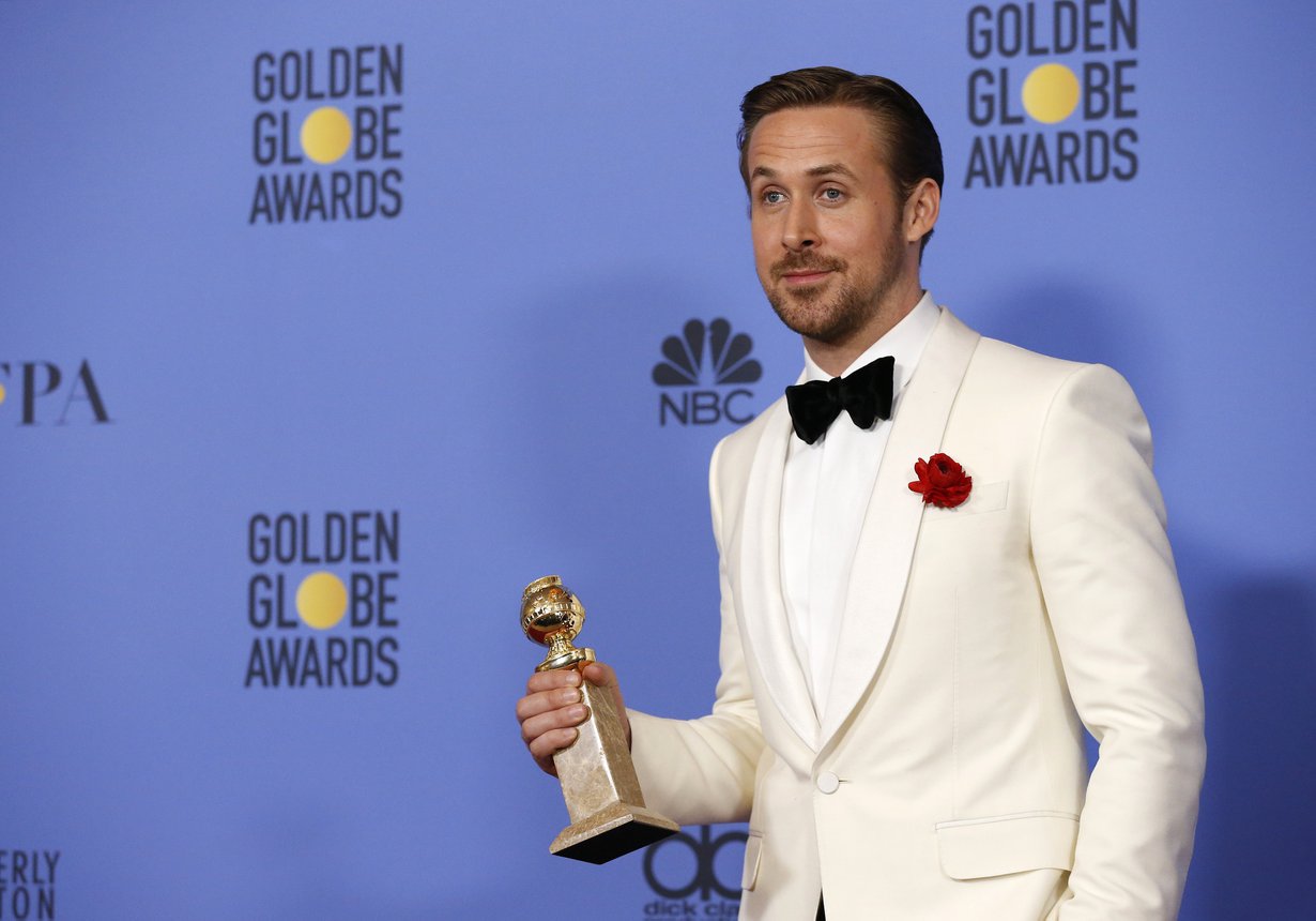 Ryan Gosling vuoden 2017 Golden Globe -gaalassa. Kuva: Reuters / Mario Anzuoni
