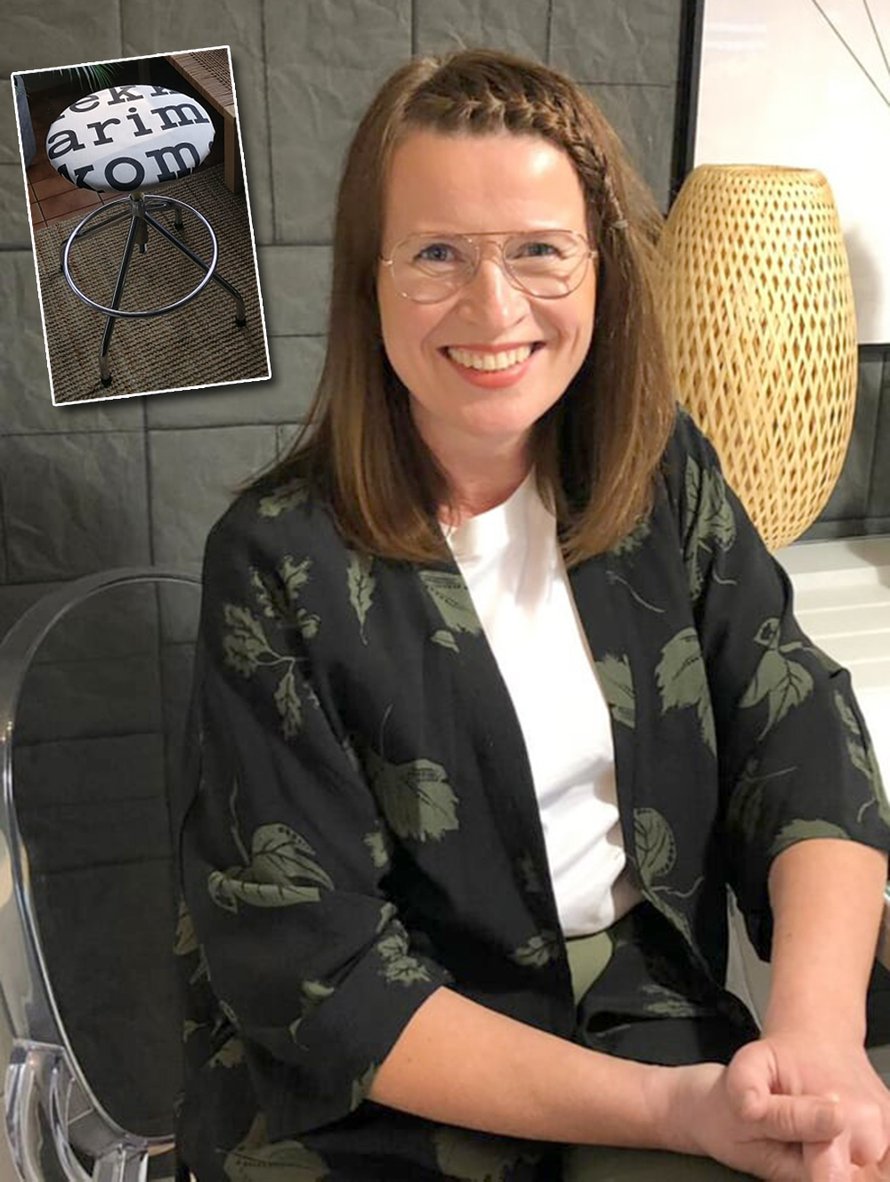 Tarjan kotona on nyt Marimekko-jakkara.