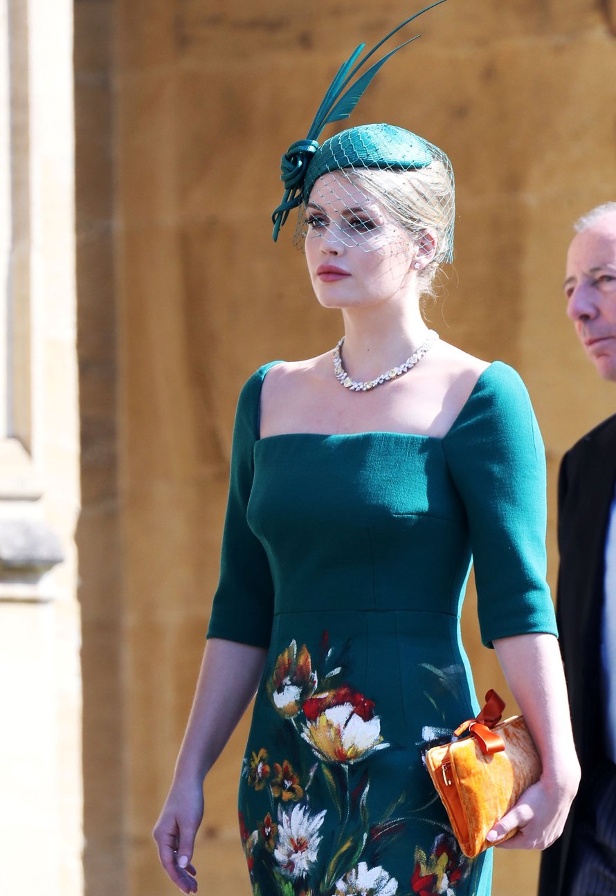 Lady Kitty Spencer prinssi Harryn ja Meghan Marklen häissä toukokuussa 2018.