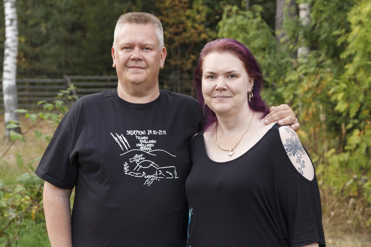 Aki ja Heli Palsanmäki ovat olleet yhdessä nyt 12 vuotta. Kuva: Sanoma-arkisto